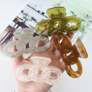 JEPIT RAMBUT AKRILIK BESAR / JEDAI GLOSSY 9 CM JEPIT RAMBUT MOTIF RANTAI CHAIN HAIR CLAW CLIPS / Jedai Rambut Jumbo / Jedai Rambut Glossy | Jepitan Rambut Korea | AH11