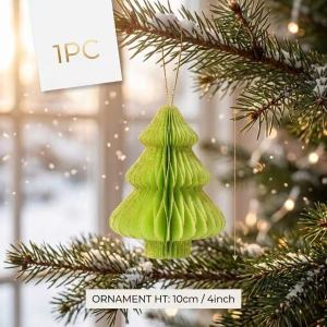 MOMO 4pcs Set Christmas Balls and 3D Tree Ornaments Christmas Decor for Christmas Tree Mini Christmas Tree For Table Hanging Christmas Decorations for Home 2026 Holiday Party Room Decor Window Door Wall Pendant