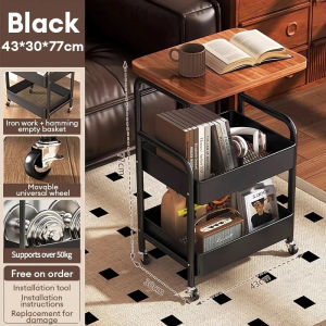 3-Tier Movable Trolley Cart Organizer Storage Rack With Wheels kitchen/Office Storage Rack