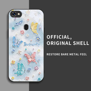 สำหรับ Oppo F7 เคสศัพท์ป้องกันการตก ลายผีเสื้อสีน้ำมัน บุคลิกภาพทันสมัย