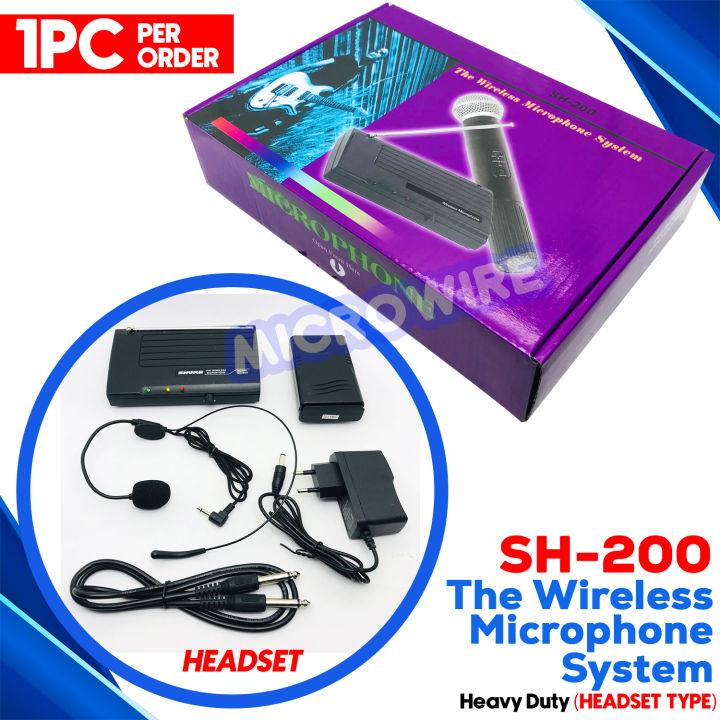The Wireless Microphone System SH-200 Headset Microphone Type Heavy ...