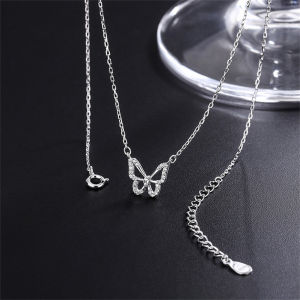 Vòng cổ hình bướm Rhinestone sáng bóng cho thời trang nữ quyến rũ dây chuyền chạm xương quai xanh Phụ kiện trang sức quà tặng ngày Valentine