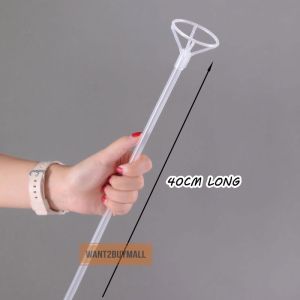 🇲🇾 🏆 40cm Latex Balloon Holder Stick Red PVC Rods Foil Balloons Holder Sticks with Cup Party Supplies Party Decoration