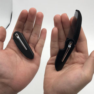 1 Piece mens Pocket gấp lược tóc và râu Lược tạo kiểu nhựa loại gấp dầu Lược Chải Tóc gấp Lược