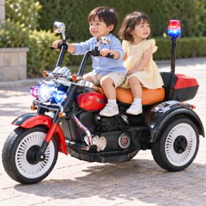 Japan Classic Vintage Electric Ride-On Cruiser Trike | 3-Wheel Harley-Style Motorcycle Toy for Kids