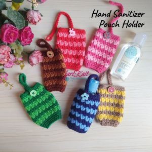 Hand Sanitizer Bottle Holder Pouch Handmade Crochet by JariKait - 50ml 60ml