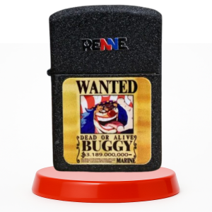 RENNE Korek Api Karakter Buggy Wanted Poster Minyak Batu Sumbu Elegan Bahan Metal Premium