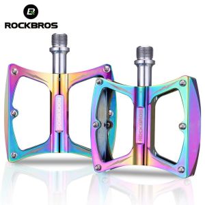 ROCKBROS Road Bike Pedals 9/16 Aluminum Alloy Bike Pedals Sealed Bearing Lightweight Bicycle Pedals for Adult Colorful