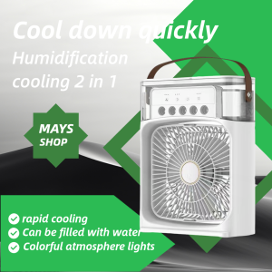600mL Portable 4 in 1 Mini Portable Fan Air Cooling fan Humidifier Purifier Mist Cooler with 7 Colors LED Light