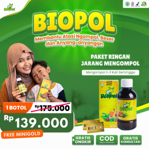 Madu BIOPOL Obat Herbal Stop Ngompol Atasi Ompol Beser dan Anyang-anyangan Ampuh Anak & Dewasa BPOM