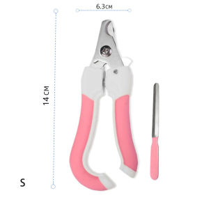 HATELI กรรไกรกรรไกรตัดเล็บกรงเล็บเล็บนิ้วโป้งสัตว์เลี้ยงสแตนเลสแมวสัตว์เลี้ยงที่เล็มกรรไกรตัดเล็บพร้อมตะไบอุปกรณ์เสริมสวยสำหรับสัตว์เลี้ยง