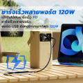 【รับประกัน 5 ปี】พาวเวอร์แบงค์ 800000mAh 120W ชาร์จเร็วสุด มือถือแบบพกพา 4 สายที่ถอดออกได้ ชาร์จเต็มได้30เครื่อง ใช้ได้กับทุกรุ่นทุกยี่ห้อ พอร์ตอินพุต4พอร์ต ชาร์จได้พร้อมกัน 7 เครื่อง เพาเวอร์แบงค์ แบตสำรอง แบตเตอรี่สำรอง power ban k. 
