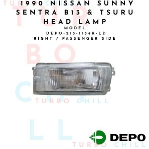 DEPO-215-1134R-L-LD 1990 NISSAN SUNNY SENTRA B13 & TSURU HEAD LAMP UNIT