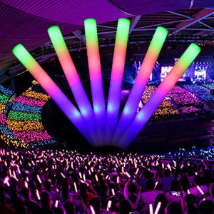 Glow Sticks Bulk Colorful LED Foam Stick Concert Light Glow Sticks Cheer Tube Glow In The Dark LED Light For Birthday Wedding Party Halloween Decoration