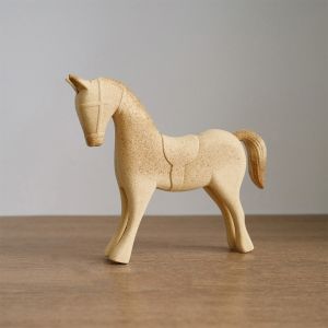 LEKGAVD Handmade Wooden Horse DIY Drawing Farmhouse Style Painting Horse Figure Animal Sculpture Vintage Horse Ornament Home Decoration