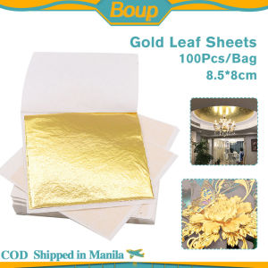 100Pcs Sheets Imitation Gold Leaf For Arts Gold Foil Sheet Gold Leaf Decor DIY Imitation Foil Paper Resin Jewelry Making