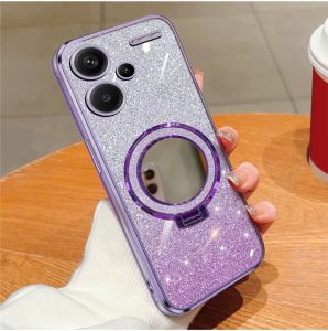 Casing Redmi Note 13 Pro Plus 5G Luxury Gliter Premium TPU Ring Holder Mirror