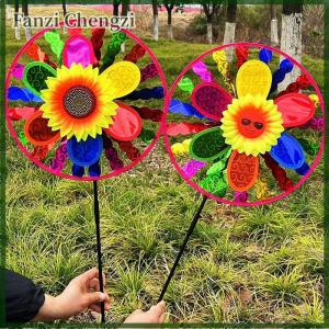 Fanzi 1 Piece Cartoon Pinwheels Double Layer Glitter Sunflower Windmills Kids Outdoor Toys Children Playthings Lasting