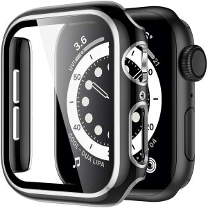 Cover Compatible with Apple watch case 49mm 44mm 40mm 45mm 41mm 42mm 38mm Carbon fiber Bumper Protector i Watch series 3 4 5 6 SE 7 10  8 Ultra Accessories