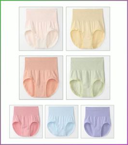 ชุดชั้นในไร้ตะเข็บเอวสูง ชุดชั้นในผ้าฝ้ายแท้ ชุดชั้นในสตรี ระบายอากาศได้ มีความยืดหยุ่นสูง เบา ทนทาน