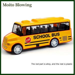 Moito School Bus Toy Simulate Exquisite Body Yellow Bus With Pull Back Mechanism