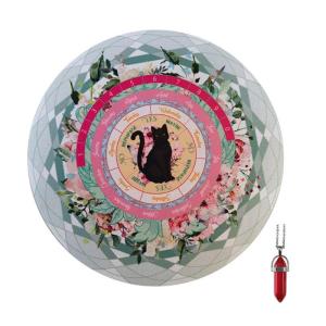 เสื่อ Tarots ลายแมว Gotys Pendulums เสื่อ Tarots ยางตกแต่งโต๊ะ Tarots Pad Pendulums เสื่อพิธี