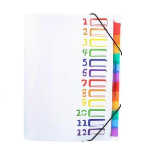 12 Pockets Expandable Folder Expanding File Organiser Letter Size Document Organiser Sorting Folder for School Office