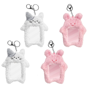 Photo Sleeve Plastic Photocard Holder Transparent Student Holder Kpop Idol Photo Holder with Keychain Badges Holder