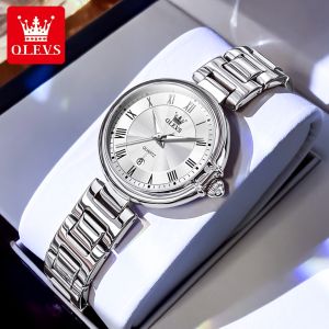 OLEVS watch for women original waterproof korean style roman luminous dial casual fashion import quartz stainless steel ladies watch