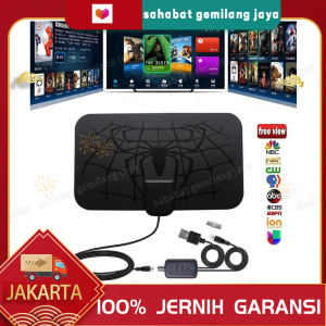 COD !!! ANTENA DIGITAL TV SEMUA SIARAN 2024 [Antena TV Digital DVB-T2 4K Penguatan Tinggi 25 dB Pola Laba-laba - Hitam]