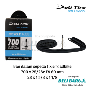 Deli tire ban dalam fixie roadbike 700 x 25/28c presta valve