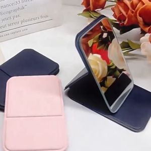 Sadoline~Buy 1 Take 4 Foldable Mini Makeup Mirror – Portable PU Leather Desktop Cosmetic Mini Mirror
