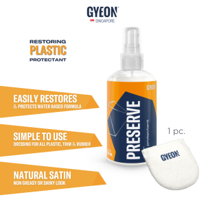 GYEON Q2M Preserve 250ml Q2M MF Applicator EVO Bundle - Simple Quick Automotive Car Care Trim Restorer Protectant Spray (MF Applicator 1pc Included)