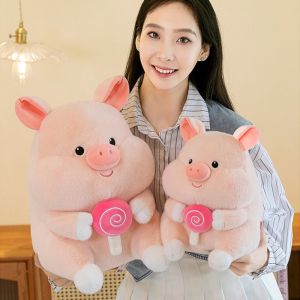 FUNG MALL Bông PP Đồ chơi nhồi bông kẹo mút giữ lợn Mềm Lông mịn Búp bê nhồi bông lợn nhồi bông Đồ chơi ngủ cho bé Hoạt hình Búp bê heo mềm hình động vật Quà trang trí