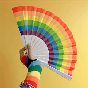 Quạt cầu vồng Rainbow cầm tay bằng nhựa giá rẻ sang trọng M93