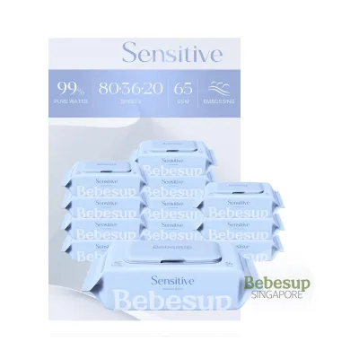 BEBESUP Sensitive Slim Cap Travel Baby Wipes - Case