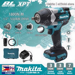 Makita 1800NM Cordless Impact Wrench Heavy Duty With 2 Battery 1/2" Brushless Electric Impact Wrench Original Japan