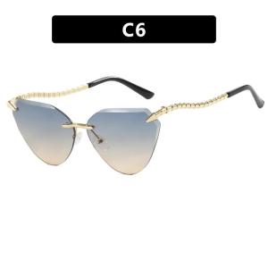 JN IMPRESSION Trendy Snake-leg Cut-edge Cat-eye Frameless Sunglasses Fashion Personality Hot Girl Sunscreen Female Sunglasses