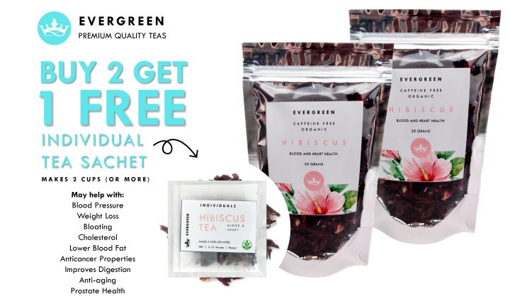 Hibiscus Tea USA Blood Pressure Anti-Aging Pure Organic Caffeine-free