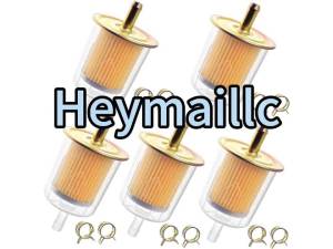 5pcs 5/16” Universal Fuel Filters with 10pcs 8mm Hose Clamps as Inline Fuel Filters for Motorcycles Cars Trucks