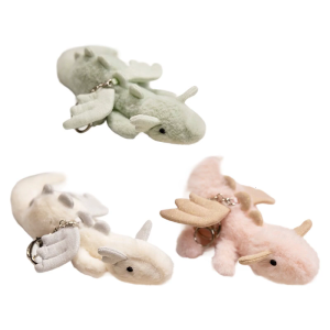 Sang trọng Rồng bay móc khóa túi động vật hoạt hình Keychain Charm đồ chơi nhồi bông gấu bông cho Móc treo chìa khóa ba lô trang trí