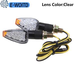 E-WOITD 14LED Motorcycle Turn Signal Lamp Amber Light Indicator Universal 12V