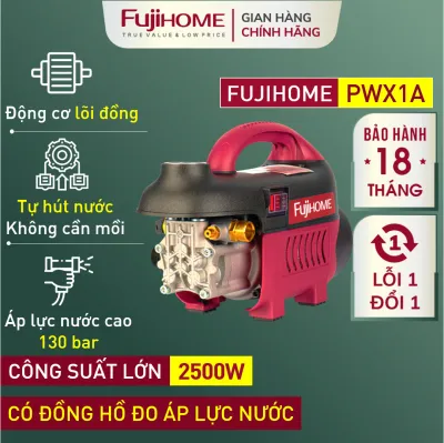 Máy xịt rửa xe cao áp cho ô tô xe máy FUJIHOME máy bơm rữa xe cầm tay tăng áp lực cao cho gia đình