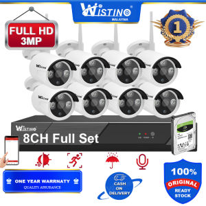 【Selangor stocks】Wistino CCTV Camera Full Set 8CH Audio FHD 3MP 6MP Outdoor Wifi NVR Kits Onvif IP camera IR Night Vision Surveillance CCTV Security System Wireless Monitors CCTV Camera Wifi Nvr