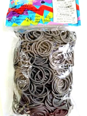 Rainbow Loom Band Refill (Grey)