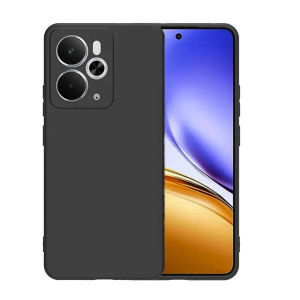 Case Realme 14 5G / Realme 14T 5G Premium Soft Case Black Matte Ultra Slim Casing Liquid Silicon