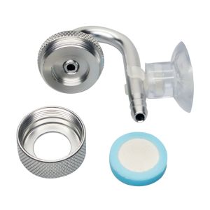 LABAICAI Durable Stainless Steel Solenoid Regulator Connecting Tube with Suction Cup System Bubble CO2 Aquarium CO2 Diffuser Fish Tank Accessory