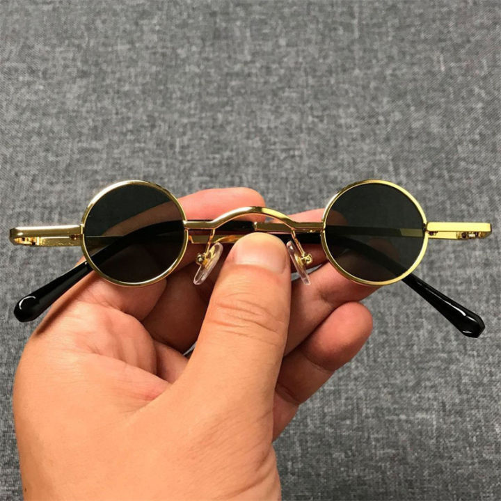 Calanovella Retro Small Round Sunglasses for Men Womens Punk Sun