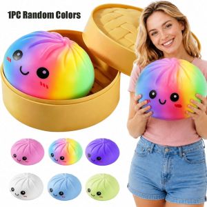 OKKFINE 16cm Extra Large Big Dumplings Blind Box Squeeze Toy with Steamer Glitter Squeeze Toy  Soft Stress Relief Sensory Ball For Stress Anxiety Relief