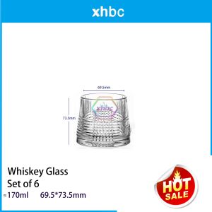 Creative rotating whiskey glass bar glass trapezoidal wine glass(1pcs6pcs)(170ML)